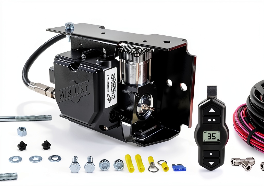 Installing Air Lift WirelessOne 2nd Generation EZ Mount on a wooden workbench
