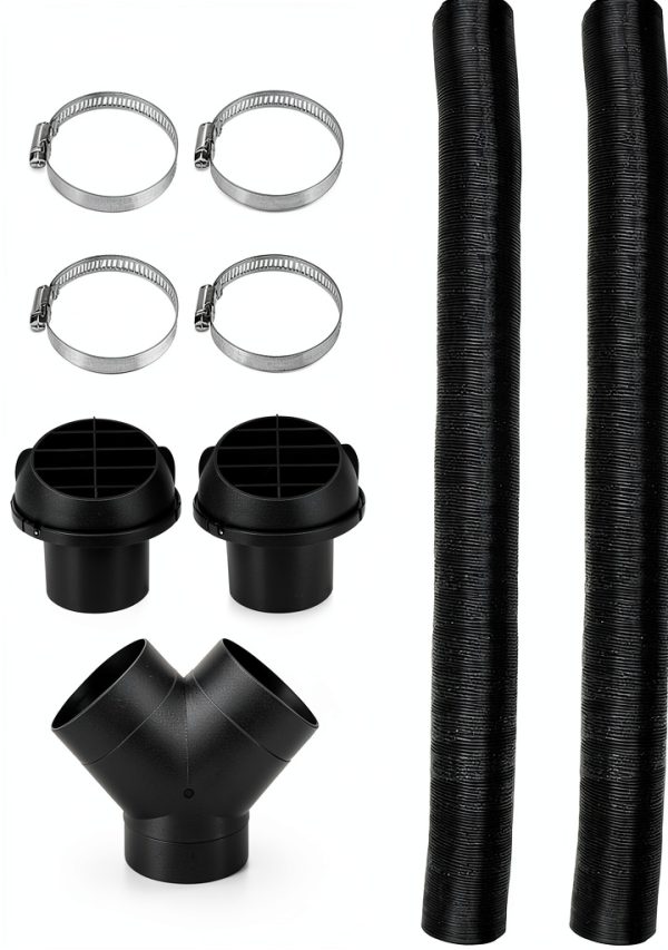 TZUTOGETHER Heater Exhaust Pipe 75mm Y‑Connector Rotatable Air Outlet-0