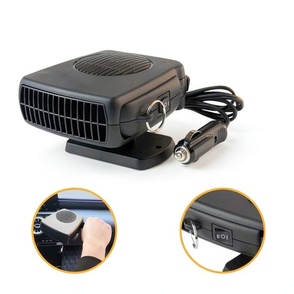 Haourystop Car Heater 12V 200W 2-in-1 Defroster with Rotating Fan-3