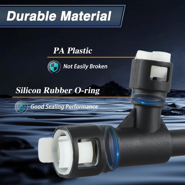 KPALAG HVAC Heater Inlet Tee Connector 2‑Pack Black/White EPDM Rubber-2