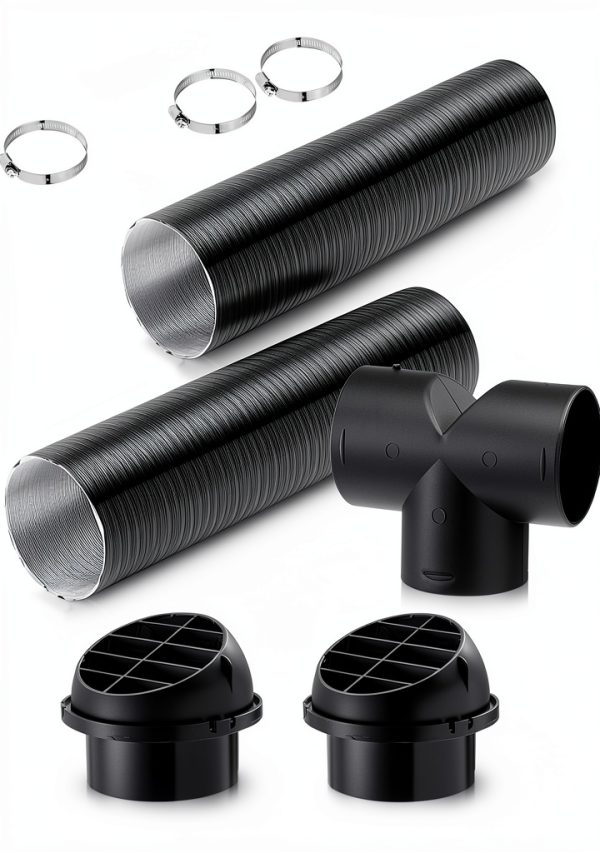 HZJD Diesel Heater Pipe Ducting Set 75mm Plastic NPT 5‑Piece-0