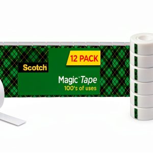 Scotch Magic Tape Invisible Transparent - 12 Rolls for Card Repair-0
