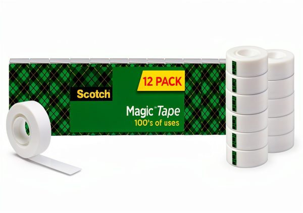 Scotch Magic Tape Invisible Transparent - 12 Rolls for Card Repair-0