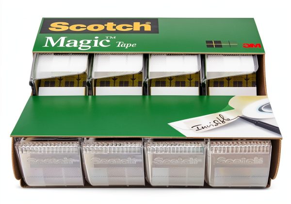 Scotch Magic Tape Invisible Transparent Tape 4 Rolls with Dispensers-11