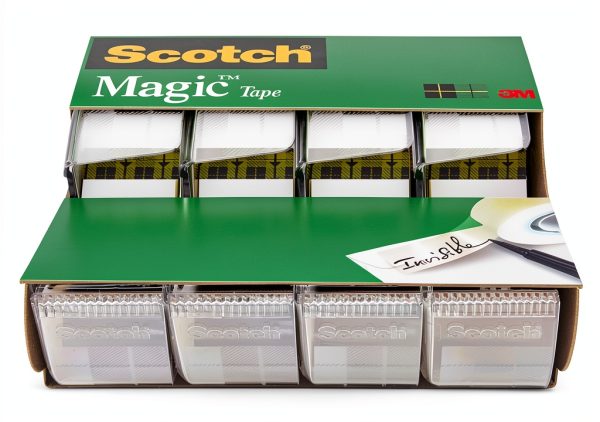 Scotch Magic Tape Invisible Transparent Tape 4 Rolls with Dispensers-0