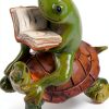 Top Collection Miniature Fairy Garden Frog Book on Turtle Statue,-2