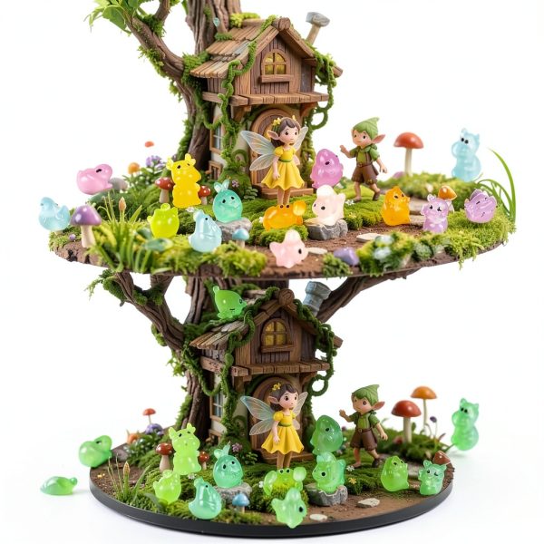 100pcs Mini Resin Animals Figures Glow in Dark for Fairy Garden Decor-3