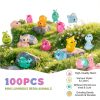100pcs Mini Resin Animals Figures Glow in Dark for Fairy Garden Decor-2