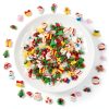 Hiawbon 170Pcs Christmas Miniature Figurines, Assorted Craft Resin Christmas Miniature Ornaments Set, Tiny Snowflakes Holly Leaves Berries, Xmas Ornaments Decor for Fairy Garden-4