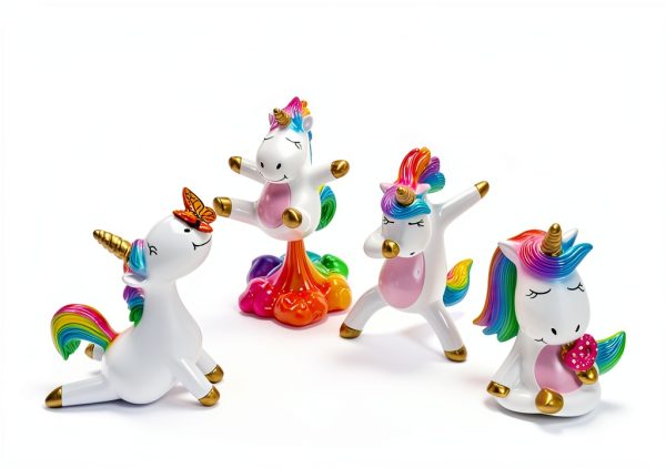 Mood Lab Miniature Unicorn Figurines Set - Funny Mini Statue Kit of 4 pcs - Unicorn Fairy Garden Accessories-3