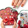 Hiawbon 170Pcs Christmas Miniature Figurines, Assorted Craft Resin Christmas Miniature Ornaments Set, Tiny Snowflakes Holly Leaves Berries, Xmas Ornaments Decor for Fairy Garden-3