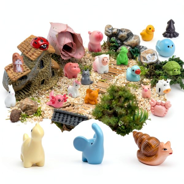 50Pcs Mini Resin Animals for Fairy Garden Decor, URSKYTOUS Tiny Animal-4