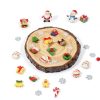 Hiawbon 170Pcs Christmas Miniature Figurines, Assorted Craft Resin Christmas Miniature Ornaments Set, Tiny Snowflakes Holly Leaves Berries, Xmas Ornaments Decor for Fairy Garden-5