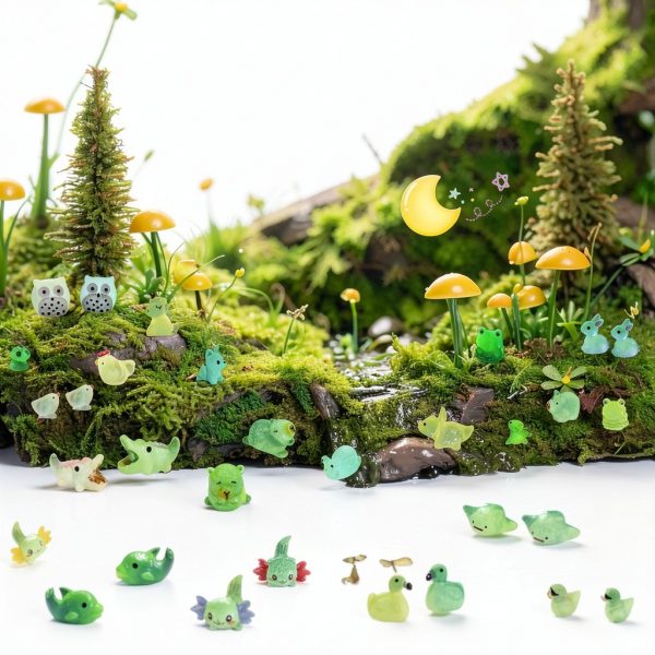 150 Pcs Luminous Mini Resin Animals Miniature Animals Figurines Tiny Little Animals Glow in Dark Small Animal Figures to Hide Mini Animals Micro Landscape Ornaments Fairy Garden Accessories-5