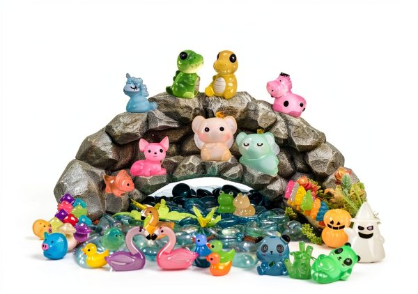 130pcs Luminous Mini Resin Animal Figurines Glow in Dark Fairy Garden-1