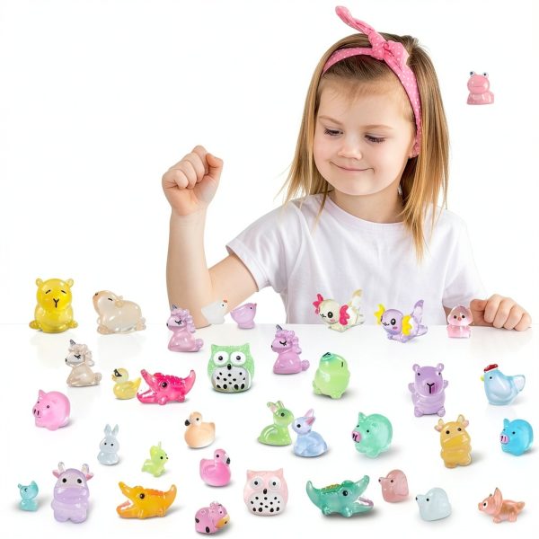 150 Pcs Luminous Mini Resin Animals Miniature Animals Figurines Tiny Little Animals Glow in Dark Small Animal Figures to Hide Mini Animals Micro Landscape Ornaments Fairy Garden Accessories-3
