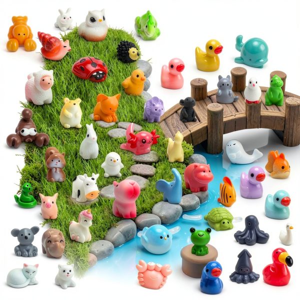 50Pcs Mini Resin Animals for Fairy Garden Decor, URSKYTOUS Tiny Animal-5