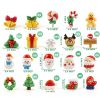 Hiawbon 170Pcs Christmas Miniature Figurines, Assorted Craft Resin Christmas Miniature Ornaments Set, Tiny Snowflakes Holly Leaves Berries, Xmas Ornaments Decor for Fairy Garden-1