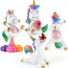 Mood Lab Miniature Unicorn Figurines Set - Funny Mini Statue Kit of 4 pcs - Unicorn Fairy Garden Accessories-0