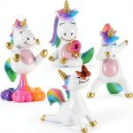 Mood Lab Miniature Unicorn Figurines Set - Funny Mini Statue Kit of 4 pcs - Unicorn Fairy Garden Accessories-0